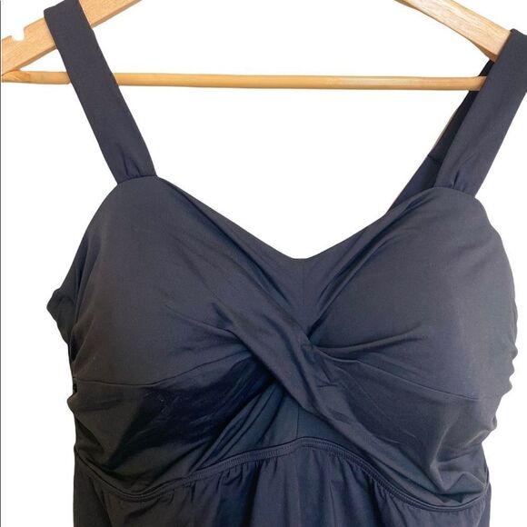 Lands End Swim Dress Black Bathing Suit 16D - Picture 3 of 6